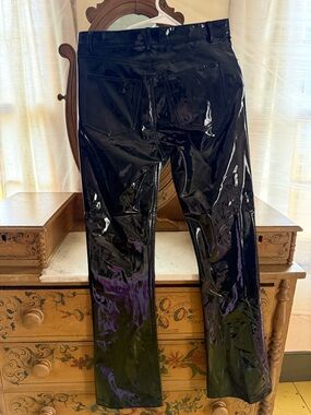 The Kooples Black Patent Straight Leg Pants